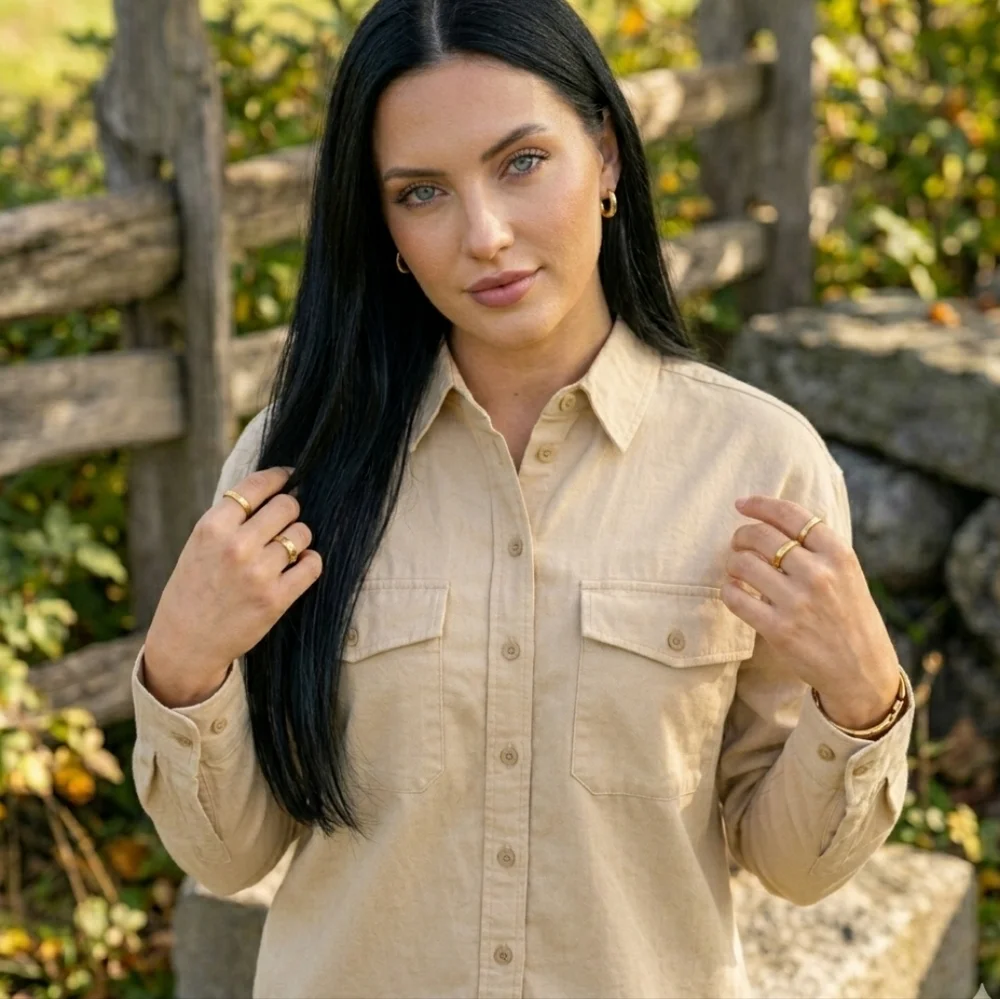Future Collective x Reese Blutstein Tan Oversized Western Shirt XS Limited Ed - Picture 1 of 13